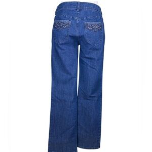 Chico's Dark Blue Rhinestone Pocket Denim Jeans